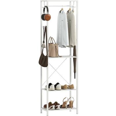 HOMCOM Garderobenständer mit Kleiderstange, 52 x 30 x 180 cm, Weiß HOMCOM Garderobenständer mit Kleiderstange, 52 x 30 x 180 cm, Weiß