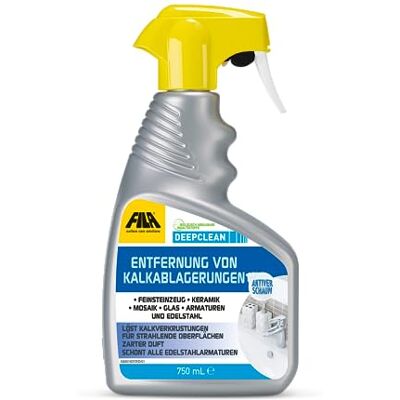 FILA Surface Care Solutions , DEEPCLEAN, Anti-Kalk-Reiniger, geeignet für alle Oberflächen im Bad, 750ml FILA Surface Care Solutions , DEEPCLEAN, Anti-Kalk-Reiniger, geeignet für alle Oberflächen im Bad, 750ml