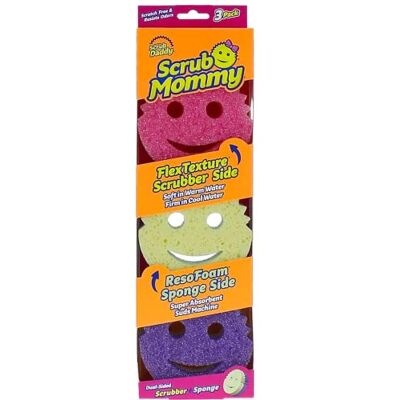 Scrub Daddy Scrub Mommy Putzschwamm, Topfreiniger Küchenschwämme, Putzmittel mit Texturveränderung, kratzfreier Spülschwamm, geruchsresistenter Smiley Schwamm, Geschirrschwamm 3er Pack Assortiert Scrub Daddy Scrub Mommy Putzschwamm, Topfreiniger Küchenschwämme, Putzmittel mit Texturveränderung, kratzfreier Spülschwamm, geruchsresistenter Smiley Schwamm, Geschirrschwamm 3er Pack Assortiert