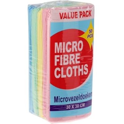 WELL HOME MOBILIARIO & DECORACIÓN Well Home Set mit 50 Mikrofasertüchern, 30 x 30 cm, 100% Polyester, 4 Farben WELL HOME MOBILIARIO & DECORACIÓN Well Home Set mit 50 Mikrofasertüchern, 30 x 30 cm, 100% Polyester, 4 Farben