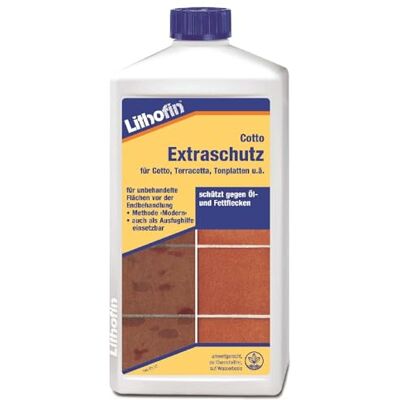 Lithofin Cotto Extraschutz 1 l Imprägnierung Cotto Terrakotta Tonplatten SCHUTZ vor Öl- und Fettflecken UMWELTGERECHT Lithofin Cotto Extraschutz 1 l Imprägnierung Cotto Terrakotta Tonplatten SCHUTZ vor Öl- und Fettflecken UMWELTGERECHT