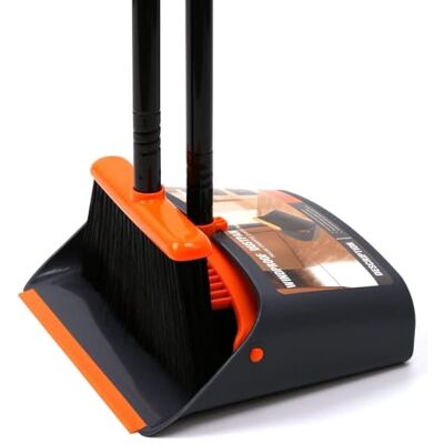 TreeLen Bürsten- und Kehrschaufel-Set mit 52" langem Griff für den Einsatz in Haus, Küche, Zimmer, Büro und Lobby-Boden, aufrecht stehender Besen mit Kehrschaufel-Kombination TreeLen Bürsten- und Kehrschaufel-Set mit 52" langem Griff für den Einsatz in Haus, Küche, Zimmer, Büro und Lobby-Boden, aufrecht stehender Besen mit Kehrschaufel-Kombination