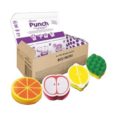 Vileda Punch Scheuerschwämme, 4er Mix-Set, kratzfrei & vielseitig Vileda Punch Scheuerschwämme, 4er Mix-Set, kratzfrei & vielseitig