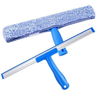 vonsera Fensterreiniger Set, Fensterabzieher & Mikrofaser-Fensterwischer 2-in-1 Set, 35 cm Fensterabzieher Profi + 37 cm Mikrofaser Fenster Abzieher Wischer für Auto, Dusche, Glas, Spiegel Blau vonsera Fensterreiniger Set, Fensterabzieher & Mikrofaser-Fensterwischer 2-in-1 Set, 35 cm Fensterabzieher Profi + 37 cm Mikrofaser Fenster Abzieher Wischer für Auto, Dusche, Glas, Spiegel Blau