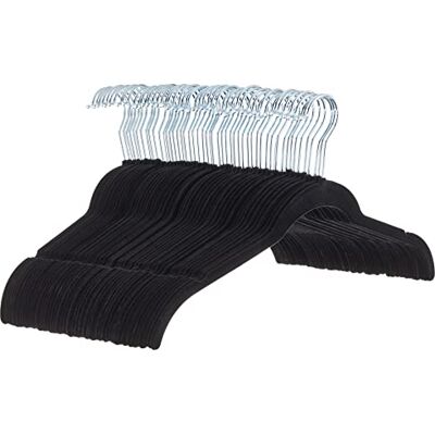 Amazon Kleiderbügel für Hemd/Kleid Platzsparend und mit Samt überzogen Schwarz, 50er-Pack Amazon Kleiderbügel für Hemd/Kleid Platzsparend und mit Samt überzogen Schwarz, 50er-Pack