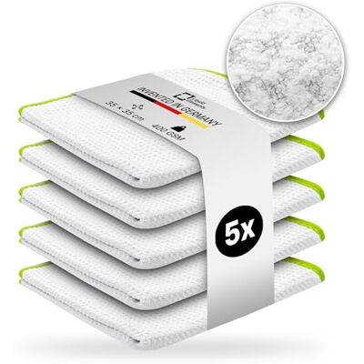 Liquid Elements Mikrofasertuch Streak Buster 400 GSM 35x35cm, 5er, Fenster Fenstertuch für Autoscheiben, Spiegel & Displays, fussel-, streifenfreie Reinigung Liquid Elements Mikrofasertuch Streak Buster 400 GSM 35x35cm, 5er, Fenster Fenstertuch für Autoscheiben, Spiegel & Displays, fussel-, streifenfreie Reinigung