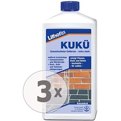 Lithofin 3x Kukü Zementschleier-Entferner Betonreiniger Steinreiniger 1 Liter Lithofin 3x Kukü Zementschleier-Entferner Betonreiniger Steinreiniger 1 Liter