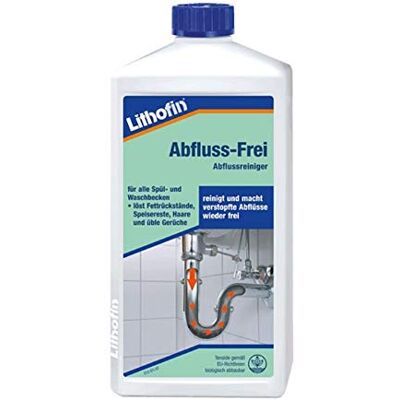 BlueCase Lithofin Abflussfrei 1 Liter, Abfluss Reiniger, Flüssig, Unparfümiert, Abfluss Reneigend BlueCase Lithofin Abflussfrei 1 Liter, Abfluss Reiniger, Flüssig, Unparfümiert, Abfluss Reneigend