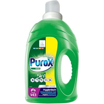 Clovin Purox PUROX Universal Waschgel 4,3 l, 143 Waschladungen, Konzentrat, Kalkschutz Clovin Purox PUROX Universal Waschgel 4,3 l, 143 Waschladungen, Konzentrat, Kalkschutz
