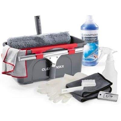 CLEANmaxx Fensterreiniger Set Professional, 13-tlg. Profi Fensterputzer Set mit Glasschaber für Haus, Auto & Co. inklusive Fensterwischer, Fensterabzieher, Eimer, Konzentrat, Mikrofasertuch etc. CLEANmaxx Fensterreiniger Set Professional, 13-tlg. Profi Fensterputzer Set mit Glasschaber für Haus, Auto & Co. inklusive Fensterwischer, Fensterabzieher, Eimer, Konzentrat, Mikrofasertuch etc.