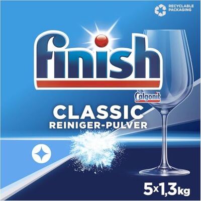 Finish Classic Reiniger-Pulver – Phosphatfreier Geschirrreiniger – Großpackung mit 6,5 kg (5x 1,3 kg) Geschirrspülmittel Finish Classic Reiniger-Pulver – Phosphatfreier Geschirrreiniger – Großpackung mit 6,5 kg (5x 1,3 kg) Geschirrspülmittel