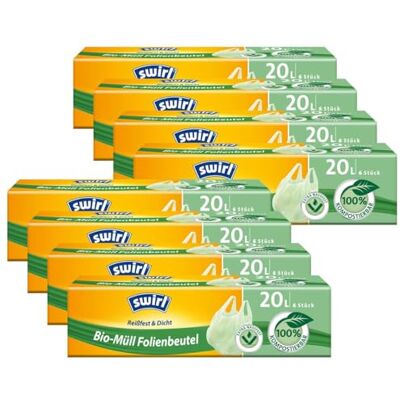 Swirl Bio-Müll Folien-Beutel 20l mit Tragegriff 6stk./Rolle (8er Pack) Swirl Bio-Müll Folien-Beutel 20l mit Tragegriff 6stk./Rolle (8er Pack)