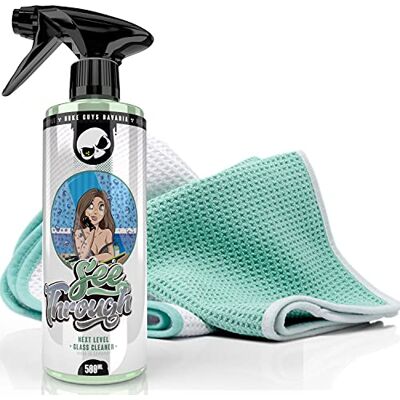 Nuke Guys Auto Wasch- und Pflegeset See Through, Glasreiniger 500ml + 2 Mikrofaser Waffeltücher Mint für streifenfreie Glas Reinigung entfernt Verschmutzungen mühelos Innen und Außen Nuke Guys Auto Wasch- und Pflegeset See Through, Glasreiniger 500ml + 2 Mikrofaser Waffeltücher Mint für streifenfreie Glas Reinigung entfernt Verschmutzungen mühelos Innen und Außen