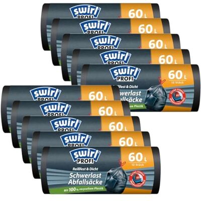 Swirl Schwerlast Säcke 60L 12 stk./ Rolle (10er Pak) Swirl Schwerlast Säcke 60L 12 stk./ Rolle (10er Pak)