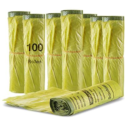 BigDean 1300 Gelbe Säcke 90 Liter 15my 100 Rollen a 130 Stück Gelber Sack ca. 60x87 cm plus 5 cm Umschlag, Ideal für Mülltonnen, Mülleimer und Körbe, HDPE Gelb BigDean 1300 Gelbe Säcke 90 Liter 15my 100 Rollen a 130 Stück Gelber Sack ca. 60x87 cm plus 5 cm Umschlag, Ideal für Mülltonnen, Mülleimer und Körbe, HDPE Gelb