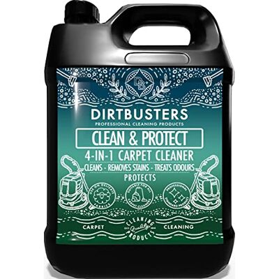 Dirtbusters Clean & Protect 4-in-1 Teppichreiniger & Polsterreiniger 5L Konzentrat für Waschsauger & Teppichreinigungsgeräte, Fleckenentferner mit Zitrusduft Dirtbusters Clean & Protect 4-in-1 Teppichreiniger & Polsterreiniger 5L Konzentrat für Waschsauger & Teppichreinigungsgeräte, Fleckenentferner mit Zitrusduft