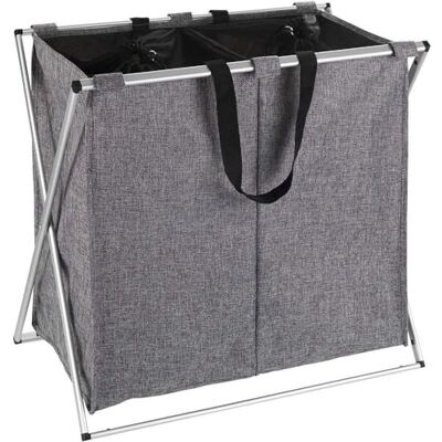 WENKO Wäschesammler Mod. Duo stabiler Wäschekorb mit Deckel und Tragegriffen 120 l Stauraum Grau Meliert (B x H x T) 59 x 57 x 38 cm abnehmbarer Sack WENKO Wäschesammler Mod. Duo stabiler Wäschekorb mit Deckel und Tragegriffen 120 l Stauraum Grau Meliert (B x H x T) 59 x 57 x 38 cm abnehmbarer Sack