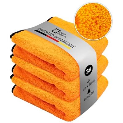 Liquid Elements Trockentuch Orange Baby 800 GSM 40x60cm, 3er Weiches Mikrofasertuch zur Autopflege, extrem saugstark, fusselfrei & lackschonend Liquid Elements Trockentuch Orange Baby 800 GSM 40x60cm, 3er Weiches Mikrofasertuch zur Autopflege, extrem saugstark, fusselfrei & lackschonend