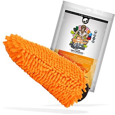Nuke Guys XL Chenille Waschhandschuh Auto Wasch Handschuh aus Ultra sanften Mikrofasern Microfiber Wash Mitt Für eine fusselfreie und kratzerfreie Autowäsche Orange Nuke Guys XL Chenille Waschhandschuh Auto Wasch Handschuh aus Ultra sanften Mikrofasern Microfiber Wash Mitt Für eine fusselfreie und kratzerfreie Autowäsche Orange