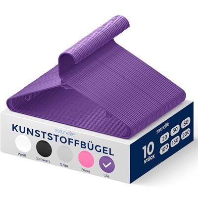 SereneLife Kleiderbügel Platzsparend 10 Stück, Bügel rutschfest mit Einkerbungen im Schulterbereich für Kinder & Erwachsene, Hangers Clothes, Aufhänger für Garderobe & Schrank, Kunststoff, Lila SereneLife Kleiderbügel Platzsparend 10 Stück, Bügel rutschfest mit Einkerbungen im Schulterbereich für Kinder & Erwachsene, Hangers Clothes, Aufhänger für Garderobe & Schrank, Kunststoff, Lila