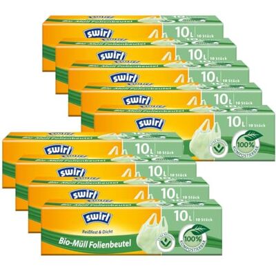 Swirl Bio-Müll Folien-Beutel 10l mit Tragegriff 10 stk./Rolle (9er Pack) Swirl Bio-Müll Folien-Beutel 10l mit Tragegriff 10 stk./Rolle (9er Pack)