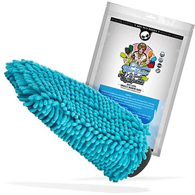 Nuke Guys XL Chenille Waschhandschuh Auto Wasch Handschuh aus Ultra sanften Mikrofasern Microfiber Wash Mitt Für eine fusselfreie und kratzerfreie Autowäsche Hellblau Nuke Guys XL Chenille Waschhandschuh Auto Wasch Handschuh aus Ultra sanften Mikrofasern Microfiber Wash Mitt Für eine fusselfreie und kratzerfreie Autowäsche Hellblau