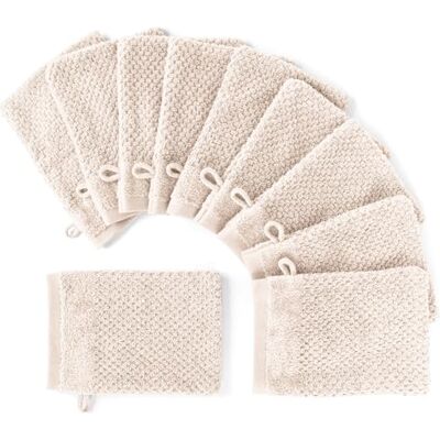 Pure Waschlappen 10er-Pack 16x21cm aus 100% Baumwolle Creme Waschbar bis 60∘C, trocknergeeignet weich & saugstark Pure Waschlappen 10er-Pack 16x21cm aus 100% Baumwolle Creme Waschbar bis 60∘C, trocknergeeignet weich & saugstark