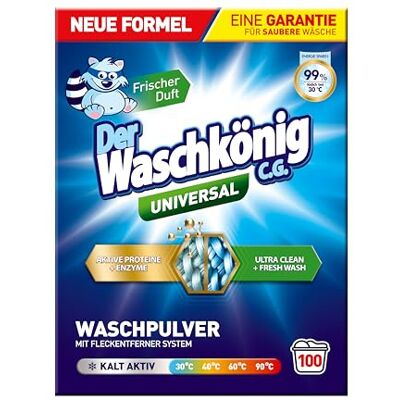 Der Waschkönig C.G. Universal Waschpulver 6 kg, 100 Waschladungen Der Waschkönig C.G. Universal Waschpulver 6 kg, 100 Waschladungen