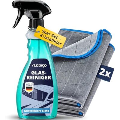 LICARGO Autoscheiben Reiniger Set – Glasreiniger Auto 750ml & 2 Carbon Glastücher – Streifenfrei innen & außen gegen Insekten & Nikotinfilm – Scheibenreiniger, Scheibenpflege Set für Auto & Haushalt LICARGO Autoscheiben Reiniger Set – Glasreiniger Auto 750ml & 2 Carbon Glastücher – Streifenfrei innen & außen gegen Insekten & Nikotinfilm – Scheibenreiniger, Scheibenpflege Set für Auto & Haushalt