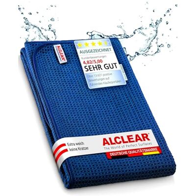 ALCLEAR 820901 Microfasertuch Auto & Haushalt, 60x40 cm, blaues Trockentuch ALCLEAR 820901 Microfasertuch Auto & Haushalt, 60x40 cm, blaues Trockentuch