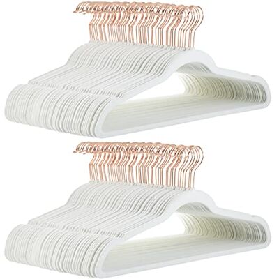 Amazon zusammenpassenden Bügeln, um Anzüge, Hosen, Blazer und gefaltete Hosen zu halten und zu organisieren, Elfenbeinweiß/Gold, 100er-Pack Amazon zusammenpassenden Bügeln, um Anzüge, Hosen, Blazer und gefaltete Hosen zu halten und zu organisieren, Elfenbeinweiß/Gold, 100er-Pack