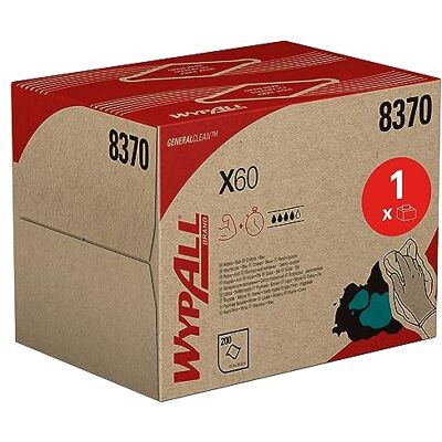 Wypall ® Reinigungstücher X70 8296, Weiß, Industrie-Putztücher für Öl & Flüssigkeiten, Hochsaugfähig mit Hydroknit™ Technologie, Einzeltuchentnahme, 1-lagig, 1 BRAG™ Box x 200 Tücher Wypall ® Reinigungstücher X70 8296, Weiß, Industrie-Putztücher für Öl & Flüssigkeiten, Hochsaugfähig mit Hydroknit™ Technologie, Einzeltuchentnahme, 1-lagig, 1 BRAG™ Box x 200 Tücher