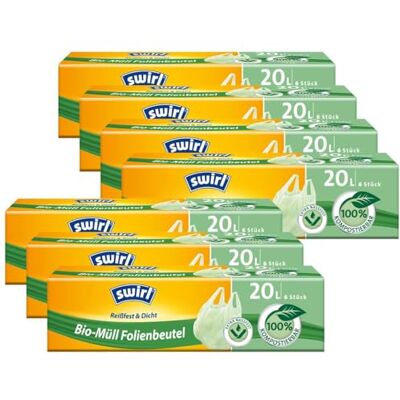 Swirl Bio-Müll Folien-Beutel 20l mit Tragegriff 6stk./Rolle (7er Pack) Swirl Bio-Müll Folien-Beutel 20l mit Tragegriff 6stk./Rolle (7er Pack)