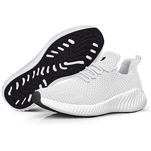Footfox Damen Walking Fashion Schuhe -Slip On Weiß Sneakers Sport Jogging Tennisschuhe Bequeme atmungsaktive Casual Gestrickte Mesh Schuhe für Fitnessstudio, Leichtathletik, 40.5 EU, FFS13W1 Footfox Damen Walking Fashion Schuhe -Slip On Weiß Sneakers Sport Jogging Tennisschuhe Bequeme atmungsaktive Casual Gestrickte Mesh Schuhe für Fitnessstudio, Leichtathletik, 40.5 EU, FFS13W1