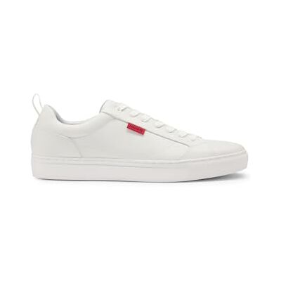 HUGO Herren Morrie Tenn Sneakers aus Kunstleder mit rotem Logo-Etikett Größe HUGO Herren Morrie Tenn Sneakers aus Kunstleder mit rotem Logo-Etikett Größe