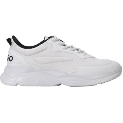HUGO Herren Leon Runn Sneakers in Canvas-Optik mit Logo an der Ferse Größe HUGO Herren Leon Runn Sneakers in Canvas-Optik mit Logo an der Ferse Größe