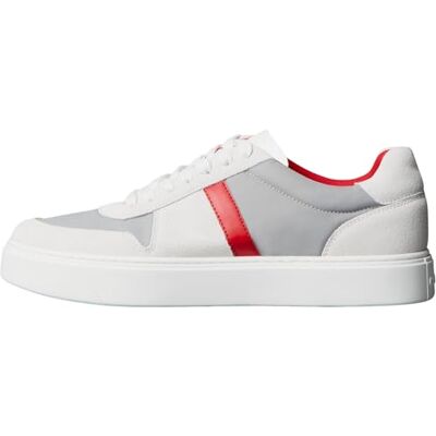 Calvin Herren Classic Cups LACE Mix EMB Tongue YM0YM01395 Low-Top, Weiß (Taupe Smog/White/Adrenaline Rush), 9, White Taupe Smog White Adrenaline Rush, 42 2/3 EU Calvin Herren Classic Cups LACE Mix EMB Tongue YM0YM01395 Low-Top, Weiß (Taupe Smog/White/Adrenaline Rush), 9, White Taupe Smog White Adrenaline Rush, 42 2/3 EU