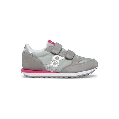 Saucony SA8O3 Unisex Kinder Jazz Double HL Sneaker, Grau Silber Rosa Saucony SA8O3 Unisex Kinder Jazz Double HL Sneaker, Grau Silber Rosa