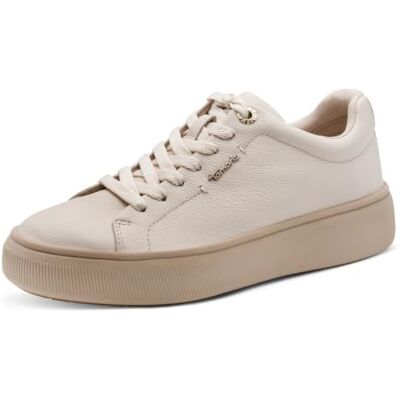 Tamaris Damen Sneaker Low flach, beige (Ivory Leather),40 Tamaris Damen Sneaker Low flach, beige (Ivory Leather),40