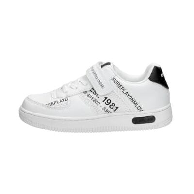 Replay Jungen Sneaker mit Klettverschluss, White Black 062 (Schwarz), 31 Replay Jungen Sneaker mit Klettverschluss, White Black 062 (Schwarz), 31