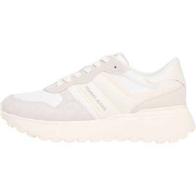 Tommy Jeans Damen Runner Sneaker Cleated Suede Mix zum Schnüren, Grau (Stratus Grey), 39 Tommy Jeans Damen Runner Sneaker Cleated Suede Mix zum Schnüren, Grau (Stratus Grey), 39