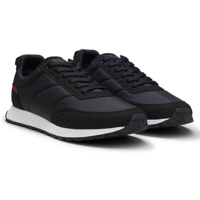 HUGO Herren Icelin Runn Sneakers im Retro-Look mit Details aus Veloursleder-Imitat Größe HUGO Herren Icelin Runn Sneakers im Retro-Look mit Details aus Veloursleder-Imitat Größe