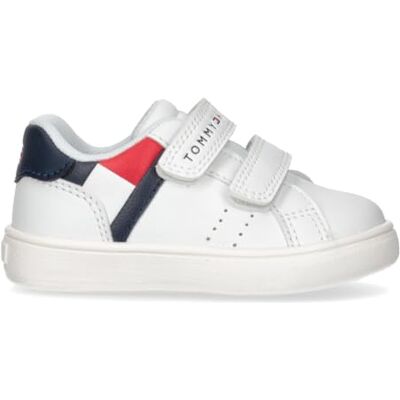 Tommy Hilfiger Sneaker Kinderschuhe mit Klettverschluss, Logan, weiß, 33 Tommy Hilfiger Sneaker Kinderschuhe mit Klettverschluss, Logan, weiß, 33