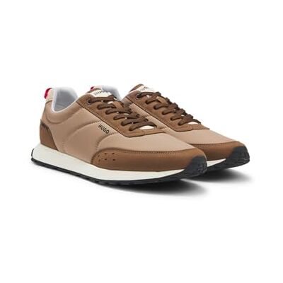HUGO Herren Icelin Runn Sneakers im Retro-Look mit Details aus Veloursleder-Imitat Größe HUGO Herren Icelin Runn Sneakers im Retro-Look mit Details aus Veloursleder-Imitat Größe