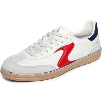 Skechers Damen Hotshot Living Luxe Turnschuhe, White Duraleather/Leather/Navy/Red Trim, 38 EU Skechers Damen Hotshot Living Luxe Turnschuhe, White Duraleather/Leather/Navy/Red Trim, 38 EU