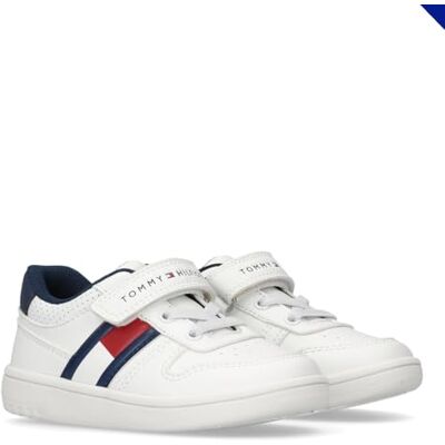 Tommy Hilfiger Low-Top Sneaker zum Schnüren und Klettverschluss, Skyler, Weiss/Blau, 27 Tommy Hilfiger Low-Top Sneaker zum Schnüren und Klettverschluss, Skyler, Weiss/Blau, 27
