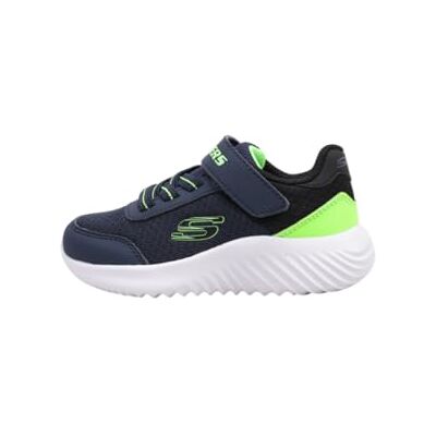 Skechers Jungen Bounder Trezic Sneaker, Navy Lime Synthetic Textile Black Trim, 21 EU Skechers Jungen Bounder Trezic Sneaker, Navy Lime Synthetic Textile Black Trim, 21 EU