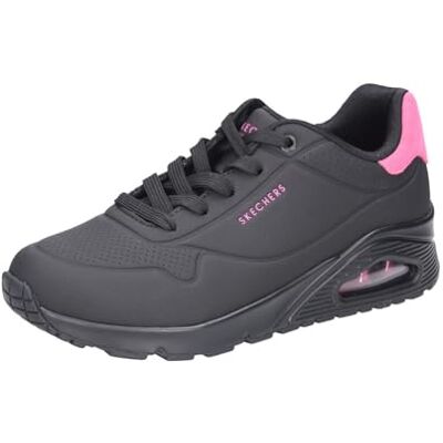 Skechers Damen UNO Pop BackUNO, Schwarzer Durabuck Hot Pink Wildlederbesatz, 37.5 EU Skechers Damen UNO Pop BackUNO, Schwarzer Durabuck Hot Pink Wildlederbesatz, 37.5 EU