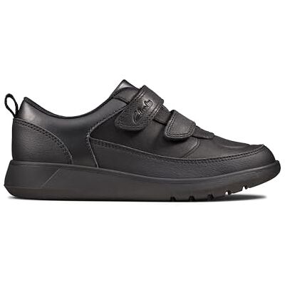 Clarks Jungen Scape Flare Sneaker, Black Leather, 33 EU Clarks Jungen Scape Flare Sneaker, Black Leather, 33 EU