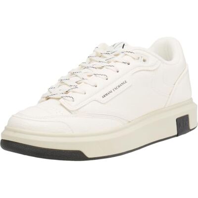 Armani Exchange Male Venice, Logo tab on Sole, Sneaker,White,10 Armani Exchange Male Venice, Logo tab on Sole, Sneaker,White,10